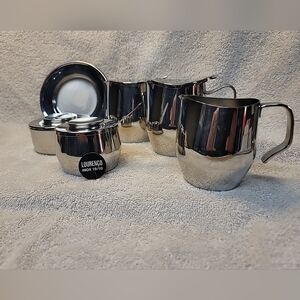 Vintage Lourenco INOX 18/10 9 Piece Set MCM Mid Century Modern Stainless Steel